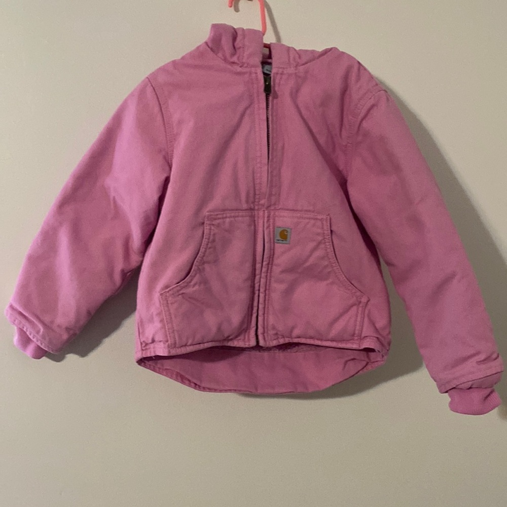 Pink Carhartt coat.